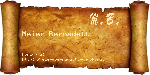 Meier Bernadett névjegykártya